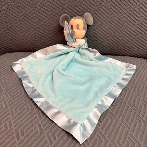 NWOT Disney Baby Mickey Mouse Security Blanket Blue Lovey Satin Trim Soft